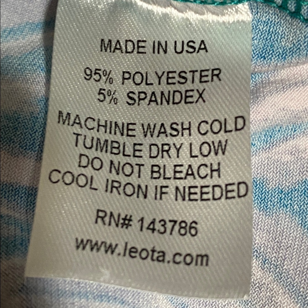 Leota turquoise green & pink & gray one shoulder top blouse shirt size 14 / 16 - Picture 15 of 16